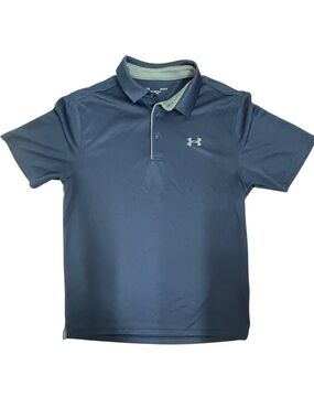 Under Armour Polo Shirt Men’s Large Blue HeatGear Athletic Golf Casual